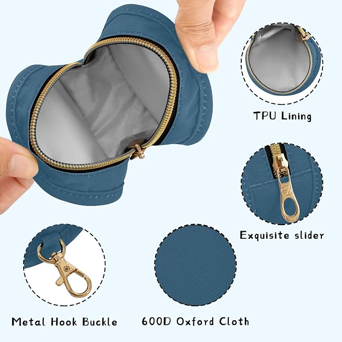 Caribbean Blue Pacifier Holder Case Newborn Pacifier Storage Pouch for Boys Girls Easy Attach to Diaper Bag Portable Baby Essentials Container