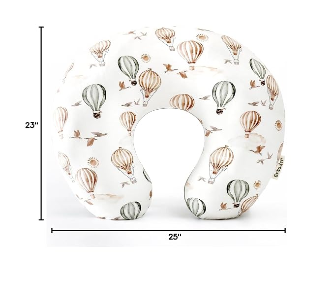 GRSSDER Nursing Pillow Cover Stretchy Minky Removable Nursing Covers for Breastfeeding Pillows, Ultra Soft Comfortable Slipcover for Boy and Girls, Balloon