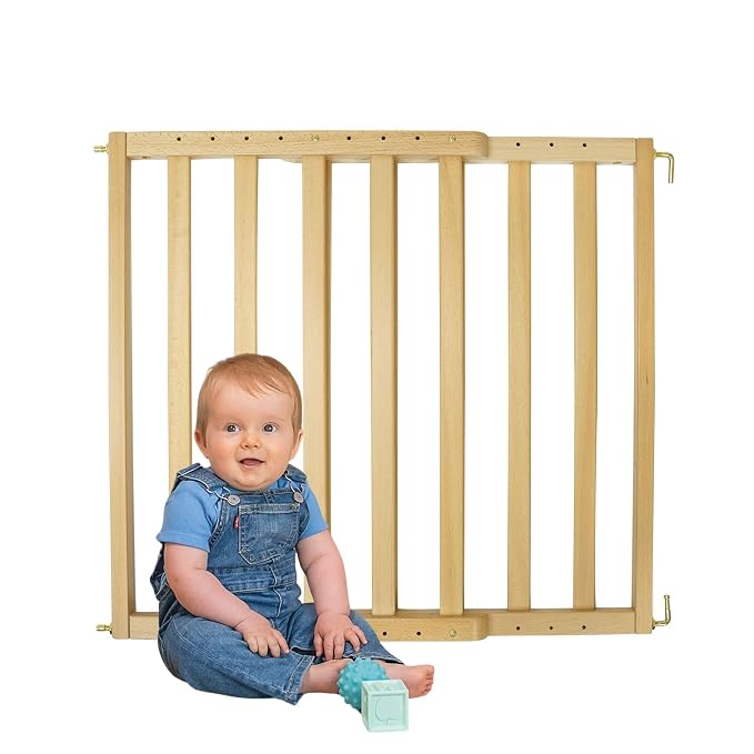 Toddleroo by North States LuxeCraft Wood Baby Safety Gate for Stairs & Doorways, Hardware Mount, Adjustable 25.25 to 39.25 Inches Wide, 30 Inches High, Beechwood Natural Wood