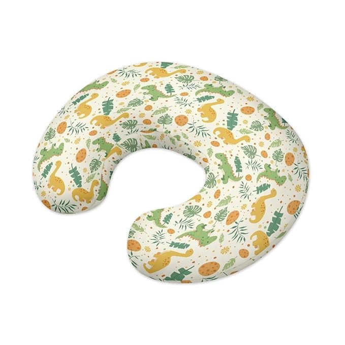 Dinosaur Floral Nursing Pillow Cover, Quick-Dry Fabric Fits The Original Support Pillow for Breastfeeding and Bottle Feeding Nursing Pillow Cover with Hidden Zipper