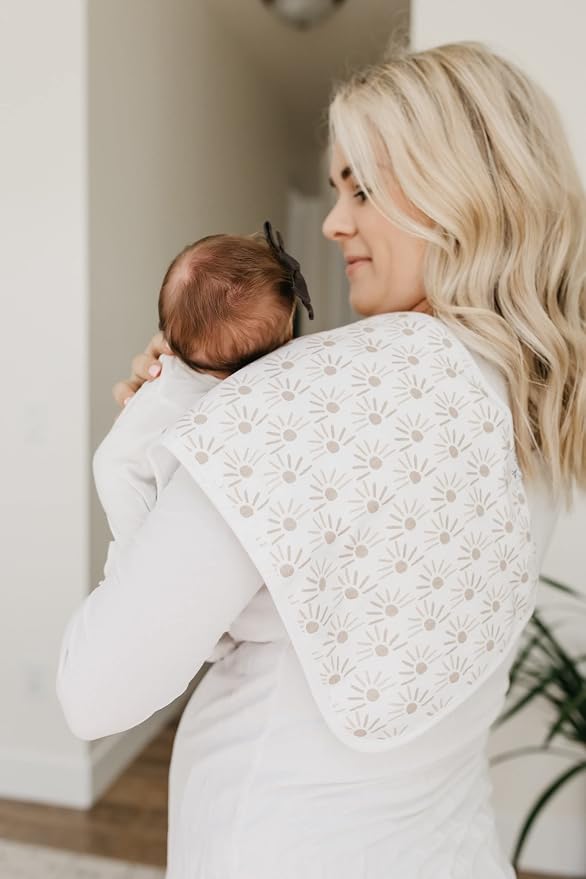 Copper Pearl Baby Burp Cloth Large 21''x10'' Size Premium Absorbent Triple Layer 3-Pack Gift Set Bliss
