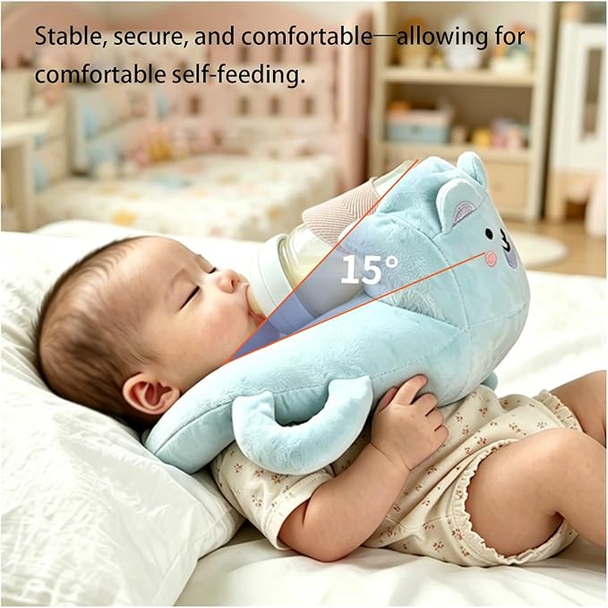 Machine Washable Bottle Holder Pillow – Ergonomic Nursing Assistant Bottle Support for Comfortable Feeding(A)