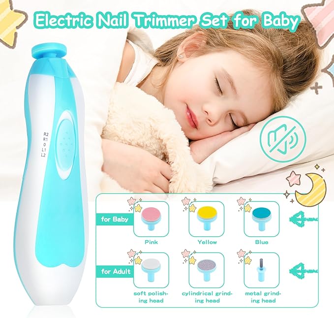 Baby Healthcare and Grooming Kit, 28 in 1 Portable Baby Essentials Kit Electric Nail Trimmer Set with Gas Relief Hair Brush Comb Nasal Aspirator for Newborn Boys Girls (Green)