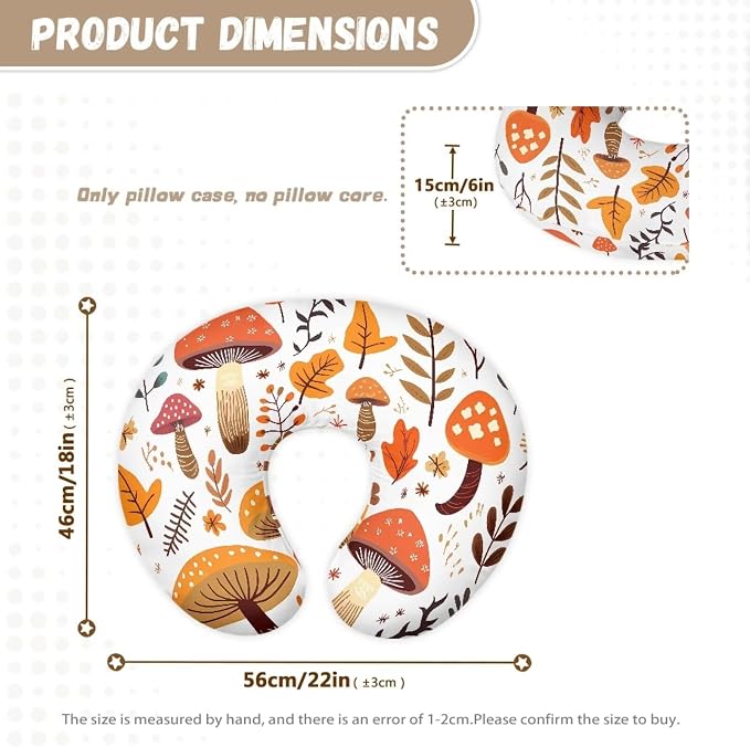 Pillow Covers Soft and Adorable Nursing Cover for Breastfeeding Pillows Pillow Slipcover for Baby Girls Boys Newborn Nursing Pillows for Breastfeeding Sewant Mushrooms