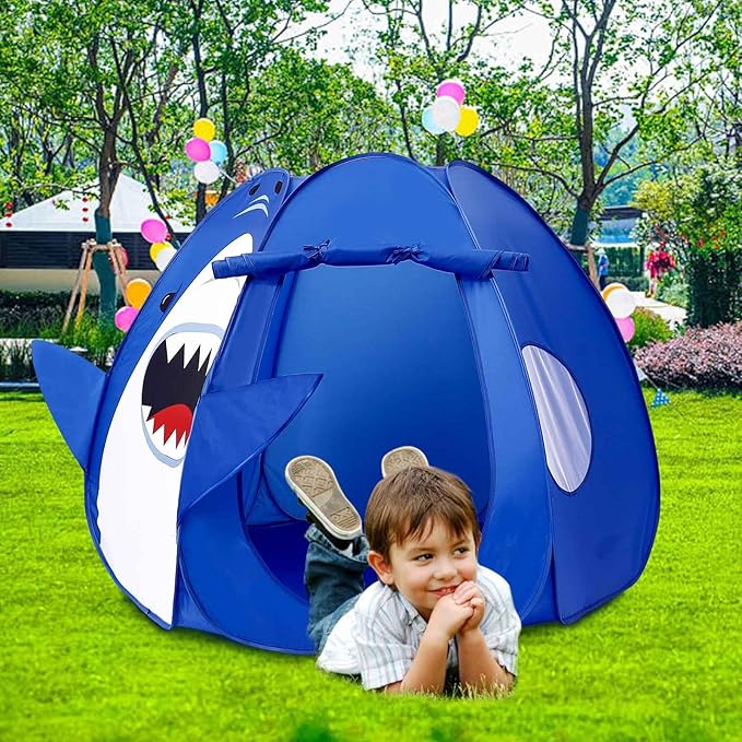 Kids Play Tent Pop up Tent Turtles Automatic Setup Play House Tent for Girls and Boys Outdoor and Indoor (Shark)