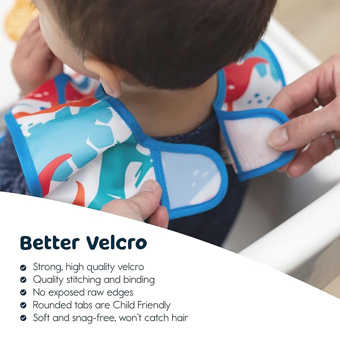 Tiny Twinkle Mess Proof Baby Bib for Boys | Waterproof Toddler Bib for Eating | Baby Apron for Feeding, Machine Washable | Perfect Shower Gift (Green Checkers, 6??4M)