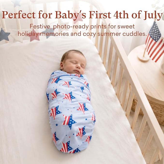 Premium 4-Pack Swaddle Blankets for Babies-Soft Lightweight 47"x47" Receiving Blanket, for Swaddling, Newborn Essentails