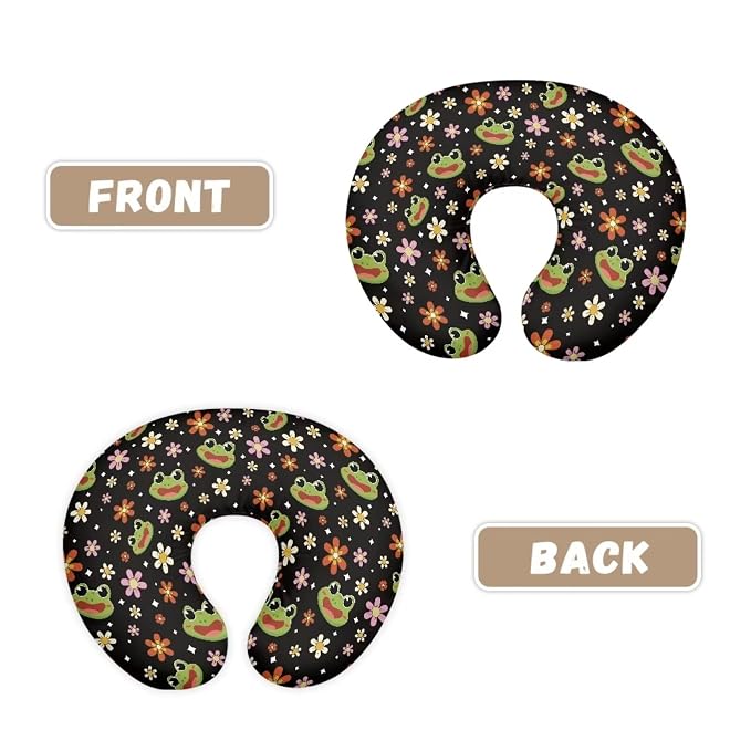 Frog Flower Nursing Pillow Covers for Breastfeeding Pillow, Cozy Nursing Slipcover Breastfeeding Pillow Covers for Breastfeeding Mom