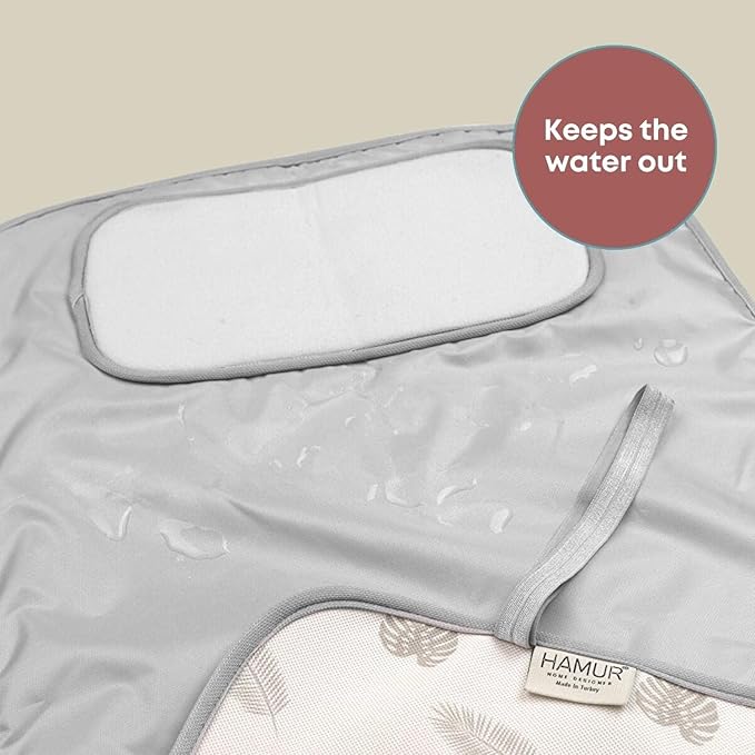 Hamur Home Portable Changing Pad ??Waterproof, Washable & Easy Wipe Clean, Foldable Travel Baby Changing Mat for Diaper Bag, Compact & Lightweight, Must-Have for Newborns (Leaves Pattern)