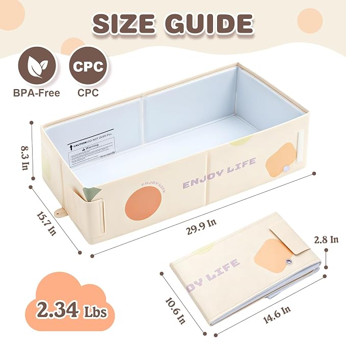 Toddler Bath Tub for Shower, Foldable Baby Bathtub, Portable Kids Bathtub & Collapsible Bathtub for Toddlers 1-8, Infant Newborn, Travel Baby Bath, Bañera para Bebé, White Dot