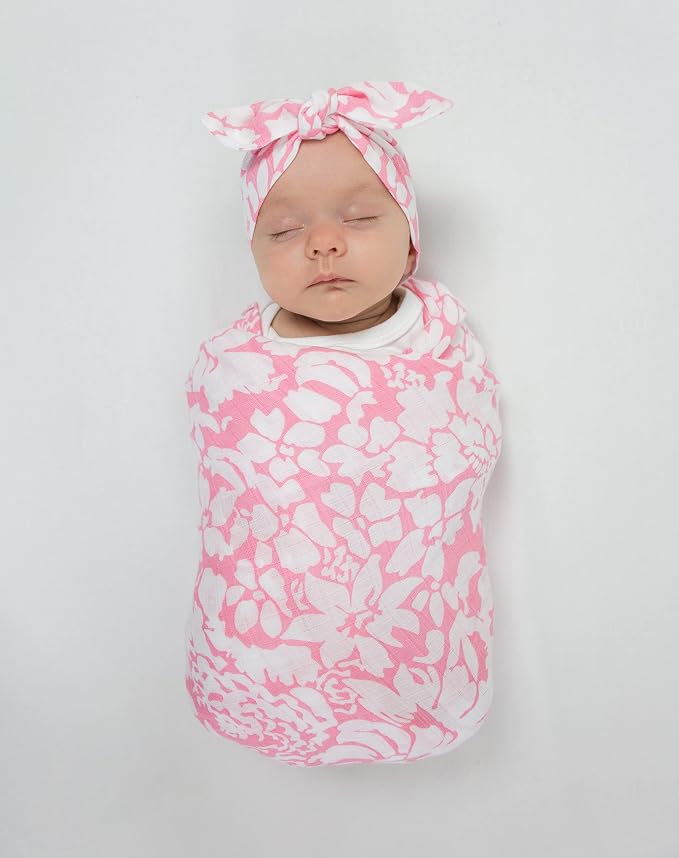 SwaddleDesigns Marquisette Receiving Swaddle Blanket for Baby Boys & Girls, Soft Premium Cotton Muslin, Best Shower Gift, Pink Lush, Parent Picks Award Winner Small