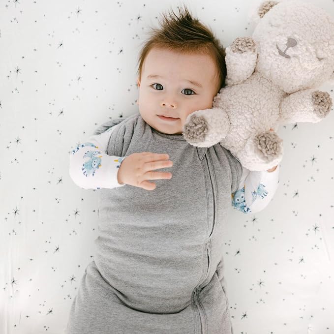 Happiest Baby Sleepea Comforter Swaddle - 100% Organic Cotton Baby Swaddle Blanket - Doctor Designed Promotes Healthy Hip Development (Graphite, Large)