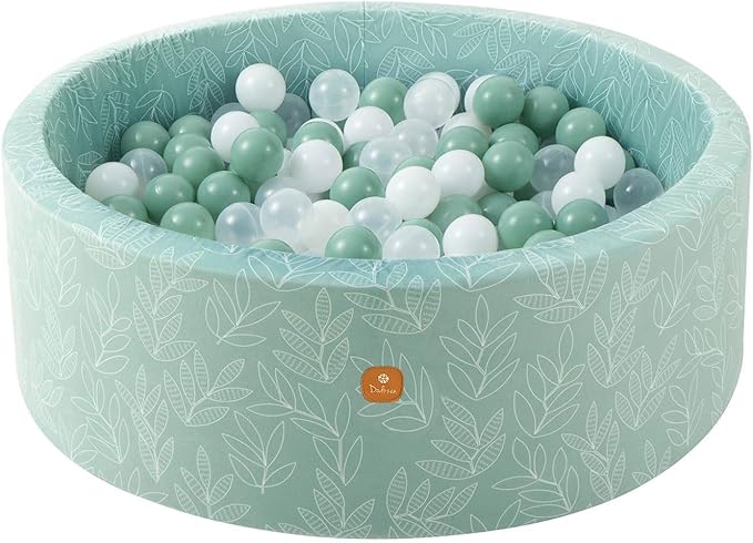 Foam Ball Pit 35.4"x 11.8" for Toddlers and Kids,Round Ball Pool Indoor Outdoor Baby Playpen,Ideal Gift for Infants,Balls not Included - Sage