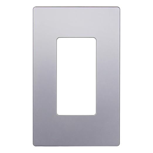 ENERLITES Elite Series Screwless Decorator Wall Plate Child Safe Outlet Cover, Gloss Finish, Size 1-Gang 4.68" H x 2.93" L, Unbreakable Polycarbonate Thermoplastic, SI8831-SV, Silver