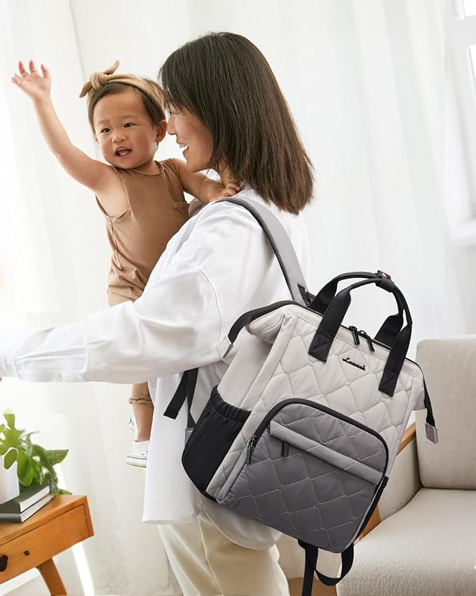 LOVEVOOK Small Diaper Bag Backpack, Mini Baby Bag for Girl Boy with Changing Pad, Diaper Backpack for Mom Dad with Stroller Buckles