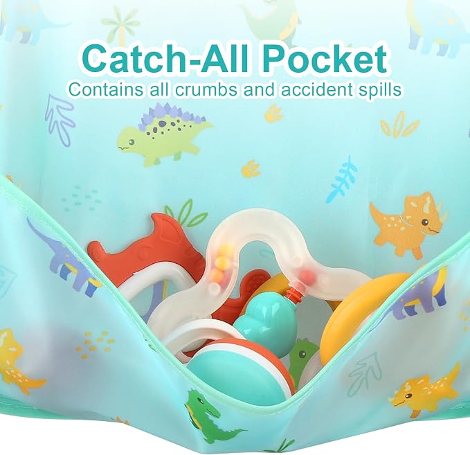 Accmor 4 Pack Long Sleeve Bibs, Baby Smock Waterproof Sleeved Bib Smock for Baby Toddler 6-36 Months