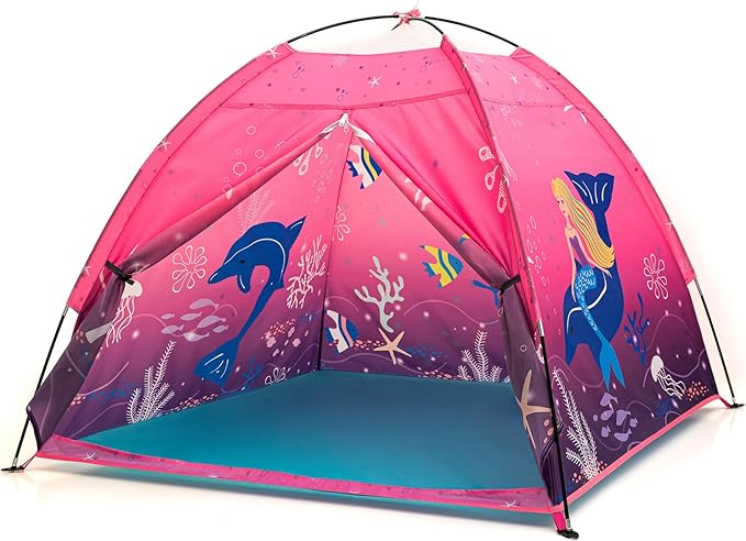 Kids Play Mermaid Tent for Kids, Play Tentes Foldable Pop Up Indoor Outdoor Party Playhouse Tents Toy for Boys Girls-47 * 47 * 41 (Pink)
