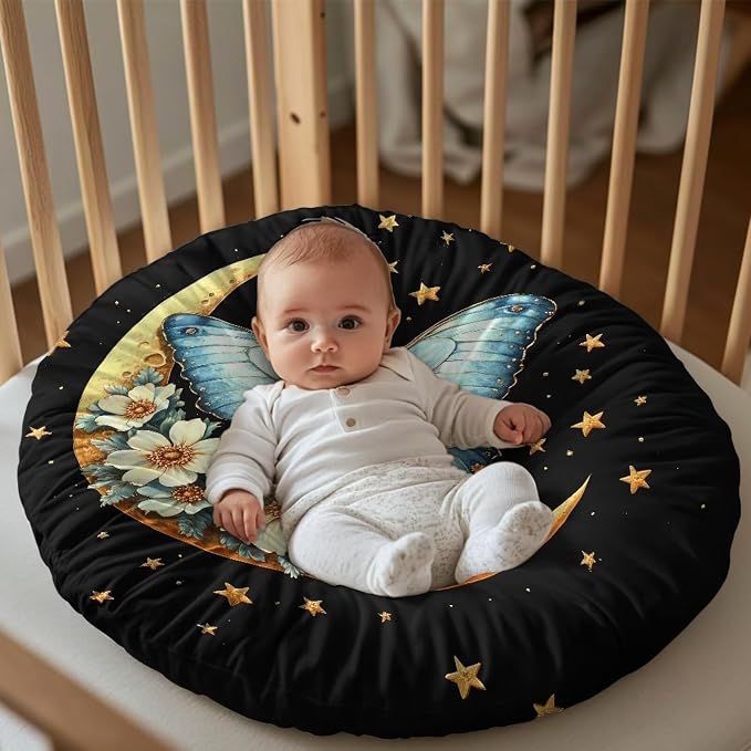 Moon Butterfly Pillow Cover Girls Cute Shark Breastfeeding Pillow Cover for Baby Snug Fits Newborn Nursing Pillow Case Super Soft Nursing Pillow Slipcovers for Breastfeeding Moms