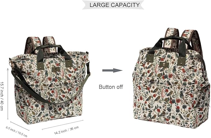 ESVAN Diaper Tote Bag Totepack Backpack Crossbody Bag 3 in 1 for Women Laptop Backpack Multifunctional with Insulated Pockets