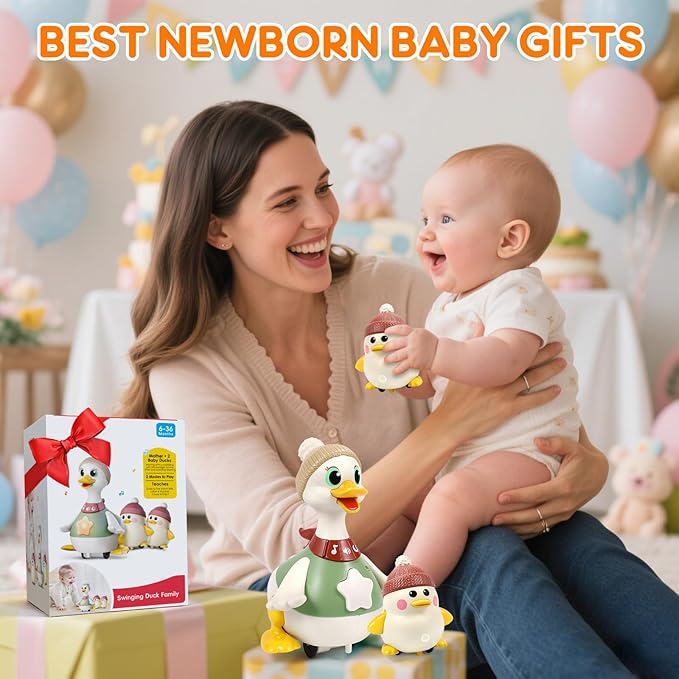 LUDILO Infant Baby Toys 6-12 Months: Musical Crawling Duck Toy Must Have 6 7 8 9 10 12 18 Month Old Baby Toy 6-12-18 Month Newborn Tummy Time Toys for 1 Year Old Boy Girl Gifts Stocking Stuffers
