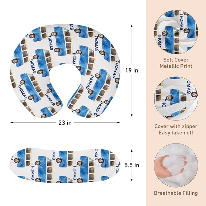 Dyoart Baby Nursing Pillow Cover, Personalized,Ultra Soft Snug Fits On Infant,Breastfeeding Pillow Slipcover for Bottle Feeding,Custom Gift for Boys Girls(one Size)