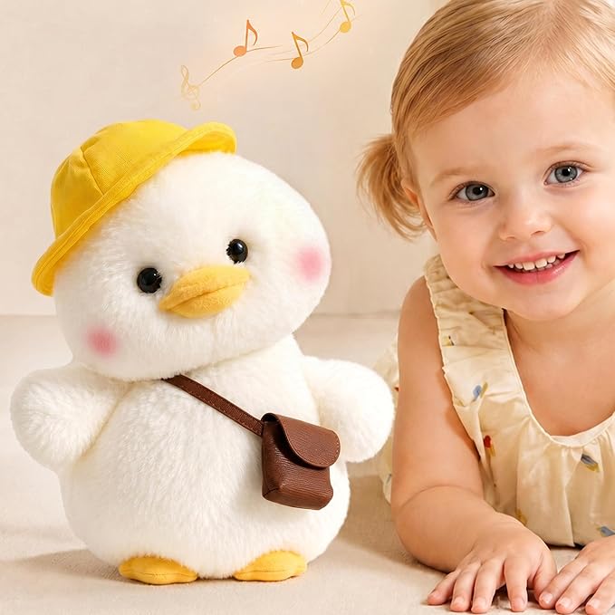 iPlay, iLearn Baby Duck Talking Toy, Toddler Interactive Plush Stuffed Animal, Infant Musical Singing & Repeating Head Sway Little Duck Toy, Cute Birthday Gift 12-18 Month 1 2 3 Year Old Kid Girl Boy