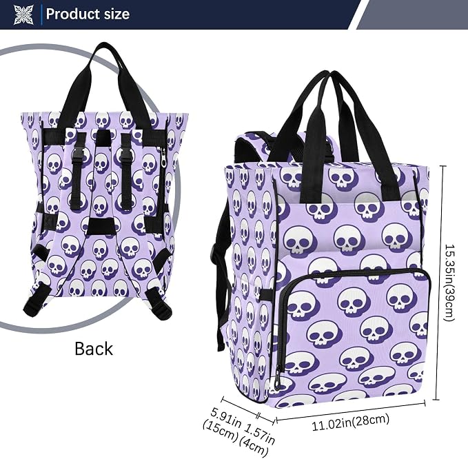 Skulls Dark Shadow Diaper Bag Large Cap Insul Mom Dad