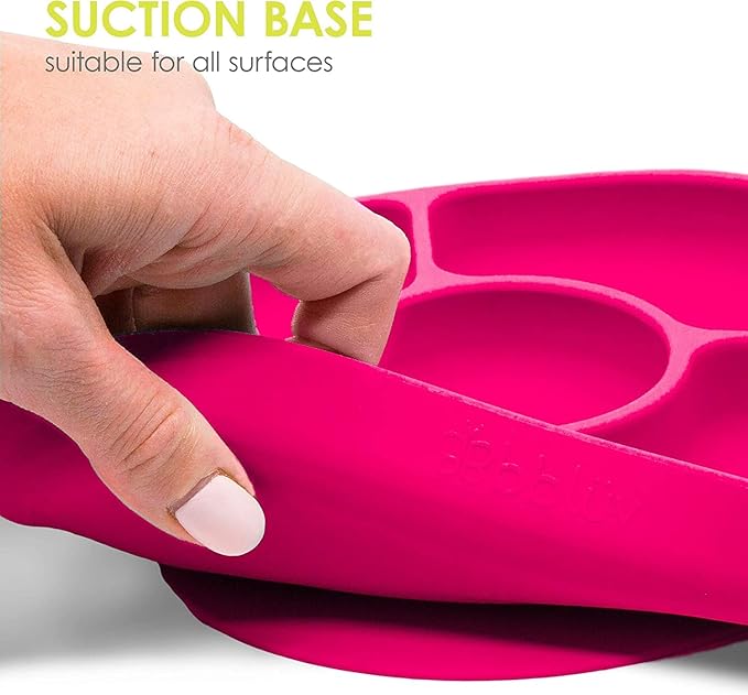 bblüv - Yümi ??Food Grade Silicone, BPA-Free, Suction Plate, Microwave & Dishwasher Safe, Anti-Spill Plate & Spoon Set w/Baby Utensils - for Baby & Toddler