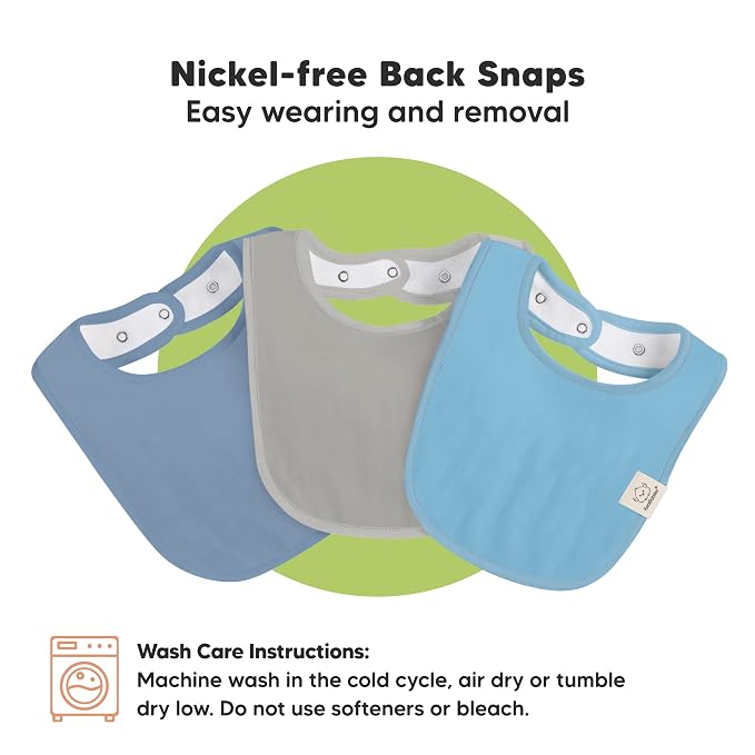 8-Pack Organic Baby Bibs for Boys, Girls - Soft Cotton Drooling and Teething Bibs for Baby Girl & Boy, Extra Absorbent, Easy To Clean & Put On for Toddler, Newborn, Infant 0-24 Months (Icelandic)