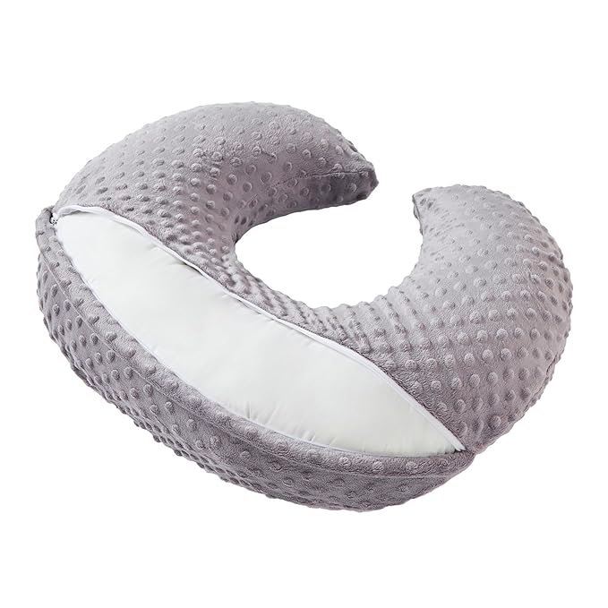 Nursing Pillow and Positioner for Breastfeeding, Ultra Soft Baby Breastfeeding Pillows for More Support for Mom and Baby, with Premium Removable Cover (Rose Gray)