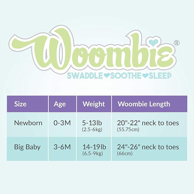 Woombie Original Baby Swaddling Blanket - Soothing, Cotton Baby Swaddle with Zipper - Wearable Newborn Blanket, Mod Roses, 14-19 lbs