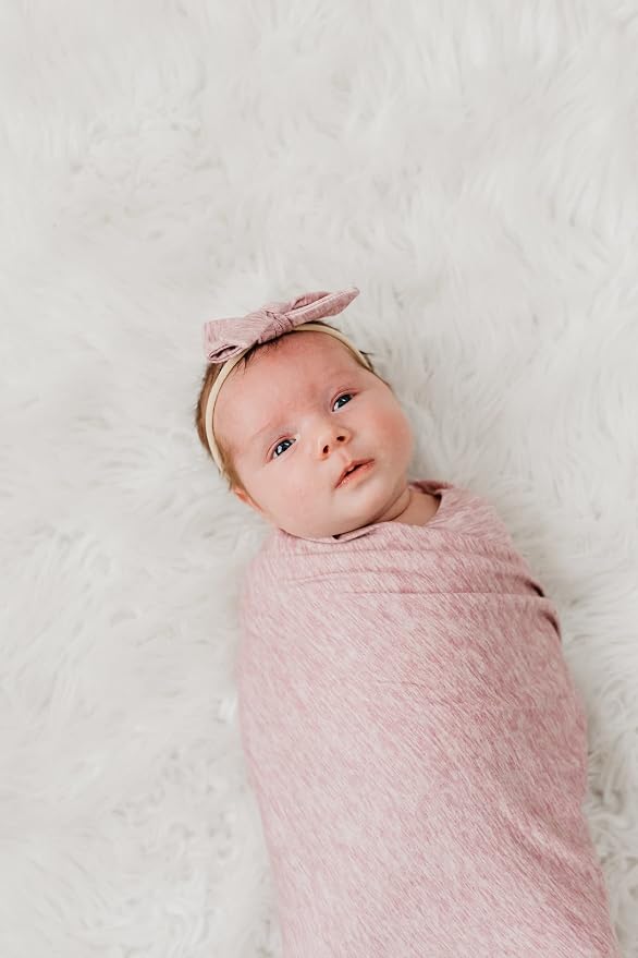 Copper Pearl Swaddle Blankets for Newborns | Soft Stretchy Receiving Blankets for Boys and Girls | Large 46 x 46 Inch Baby Blankets | Lightweight and Breathable Swaddles | Maeve