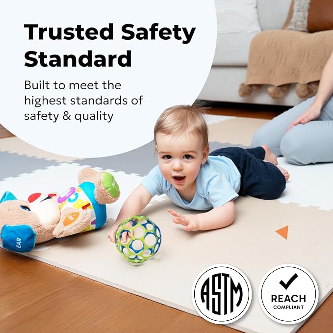 MioTetto Baby Play Mat, Soft Foam Floor Tiles for Kids. Adjustable Interlocking Foam Tiles, Fits with 74x74 Playpen Baby mat for Crawling & Development, Safe & Non-Toxic Playmat for Babies 6-12 Months