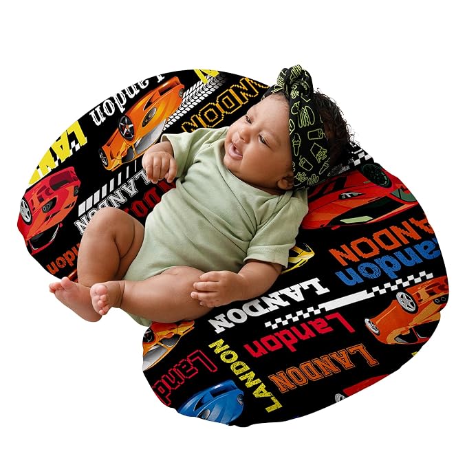 Dyoart Baby Nursing Pillow Cover, Personalized Name,Ultra Soft Snug Fits On Infant,Breastfeeding Pillow Slipcover for Bottle Feeding,Gift for Boys Girls(one Size)