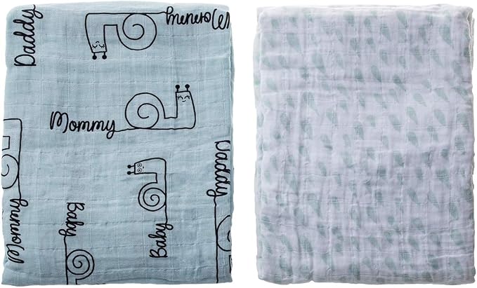 Milk&Moo Cacha Baby Swaddle Blanket, 100% Cotton, Muslin Swaddle Blankets, Ultra Soft, Breathable, Lightweight, Set of 2 Muslin Blanket for Boys and Girls Made in Turkiye