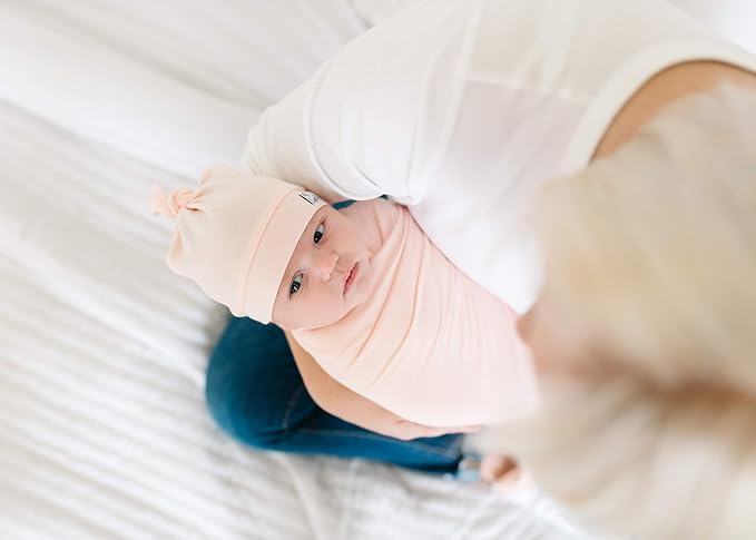 Copper Pearl Swaddle Blankets for Newborns | Soft Stretchy Receiving Blankets for Boys and Girls | Large 46 x 46 Inch Baby Blankets | Lightweight and Breathable Swaddles | Blush