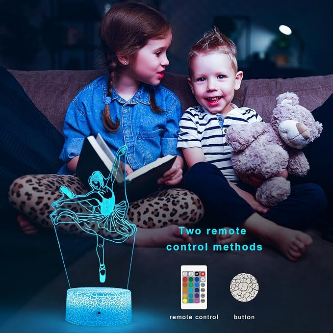 FlyonSea Kids Ballet Gifts,Ballets Girls Light Dancer 16 Color Changing Nightlight with Touch and Remote Control, Ballet Art Decor Light Birthday Gifts for Kids Girls Baby