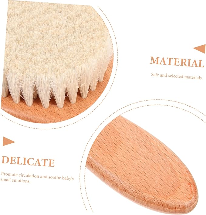 Kisangel 2sets Newborn Hair Brush and Comb Set Brush and Comb for Gentle Cradle Cap Care Hair Care Kit for Newborns for Daily Scalp Massage and Relaxation