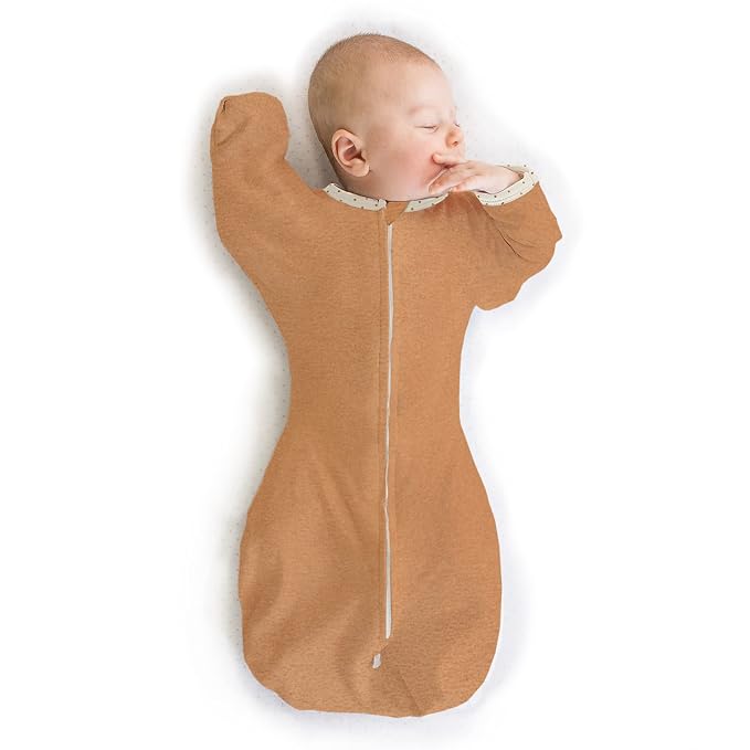 SwaddleDesigns 3-6 Mo Baby Sleep Set, Butterum and Watercolor Mountains & Trees, Transitional Swaddle Sack with Arms Up Half-Length Sleeves & Mitten Cuffs and Softest Cotton Muslin Crib Sheet