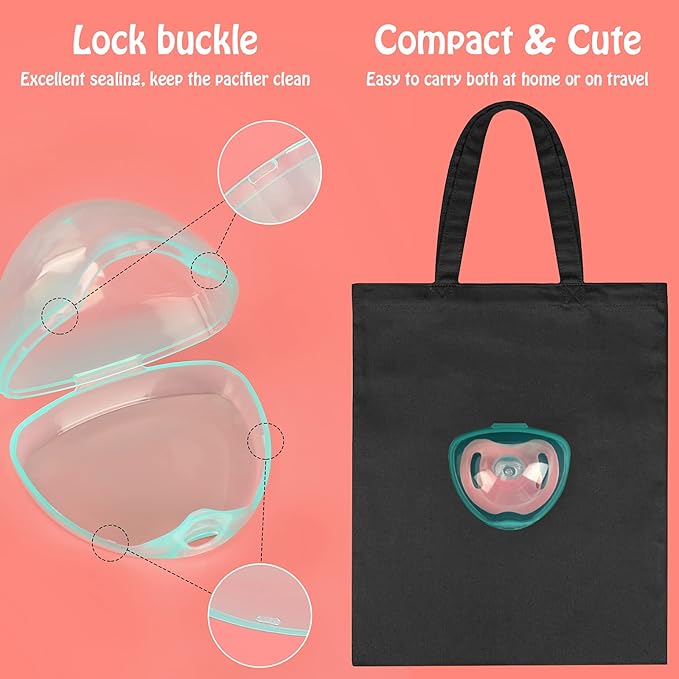 Accmor Pacifier Case, Pacifier Holder Case, Pacifier Container for Travel, BPA Free,Transparent Green, 4 Pack