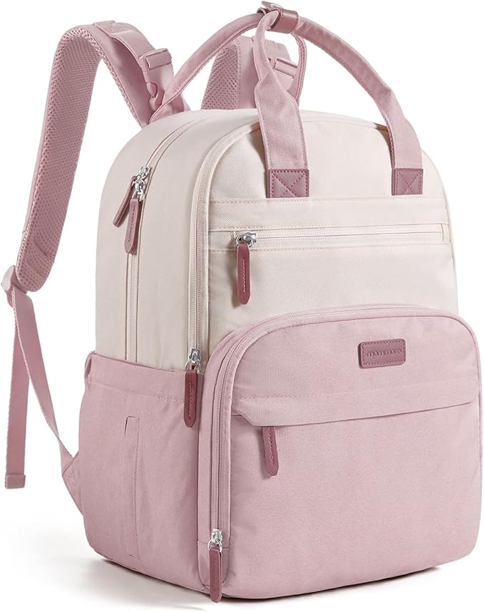 mommore Diaper Bag, Large Baby Diaper Bag with Quick-access Insulated Pockets, Changing Pad, Functional Travel Backpack with Luggage Strap, Stroller Straps
