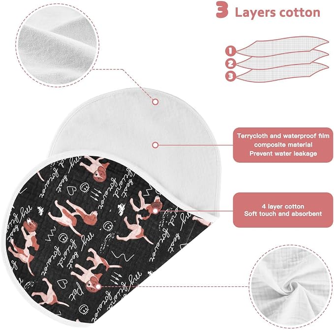 vvfelixl Muslin Burp Cloths Beagle Dogs Friends Baby Washcloths for Baby Girl Boys 2 Pack