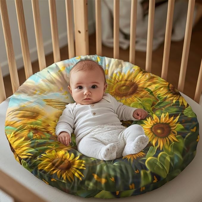 Sunflower Hummingbird Nursing Pillow Cover for Breastfeeding Pillows Breastfeeding Pillow Slipcovers for Baby Boys & Girls Ultra Soft Infant Nursing Pillowcase for Newborn