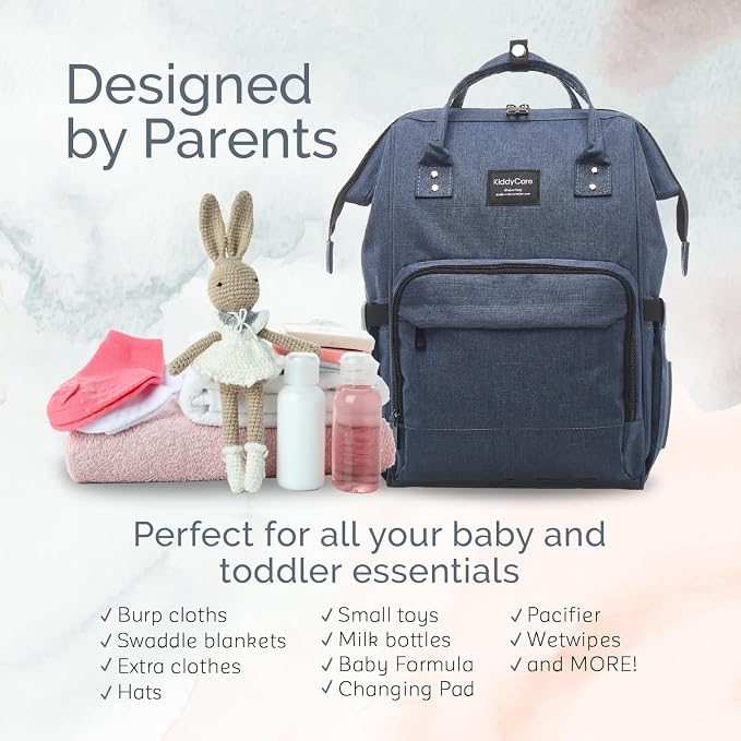 Kiddycare Diaper Bag Backpack | Baby Diaper Bags with Changing Station for Mom | Multipurpose Waterproof Travel Backpack Tote Bag for Maternity Baby Bags Enormous for Unisex, Stylish | Dark Gray