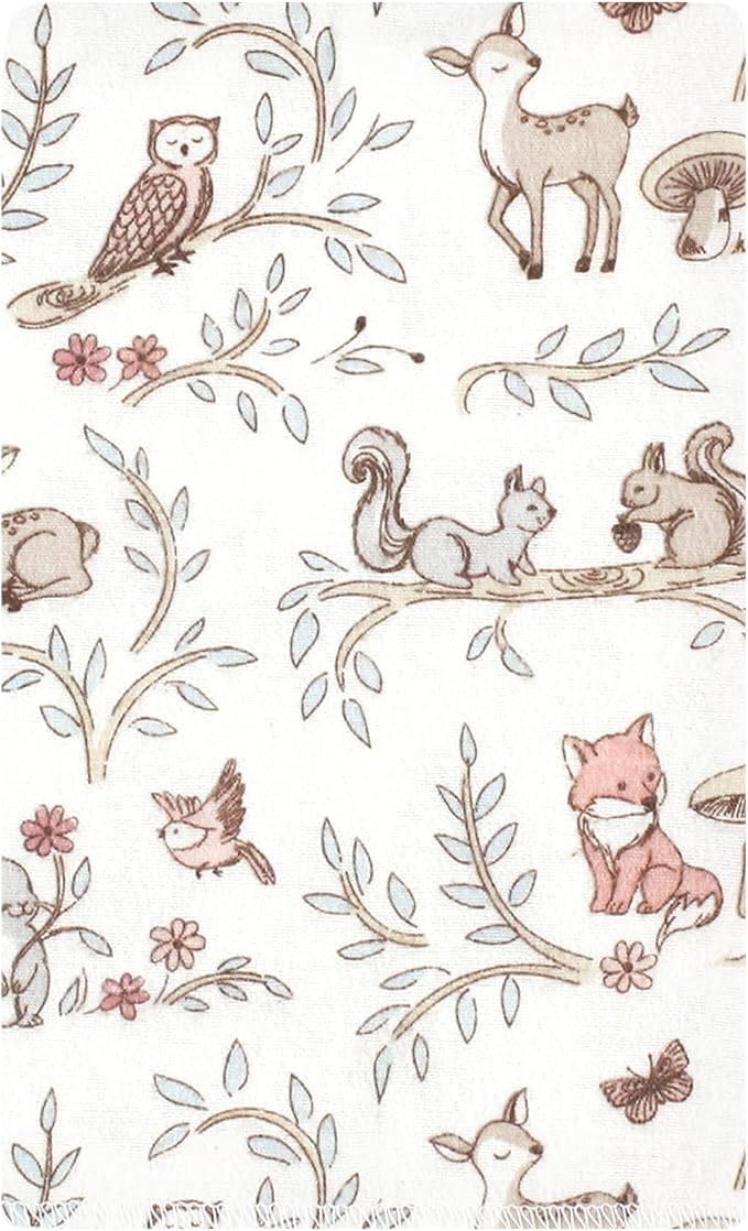 Luvable Friends Hudson Baby Flannel Burp Cloths 10pk, Pink Forest Friends
