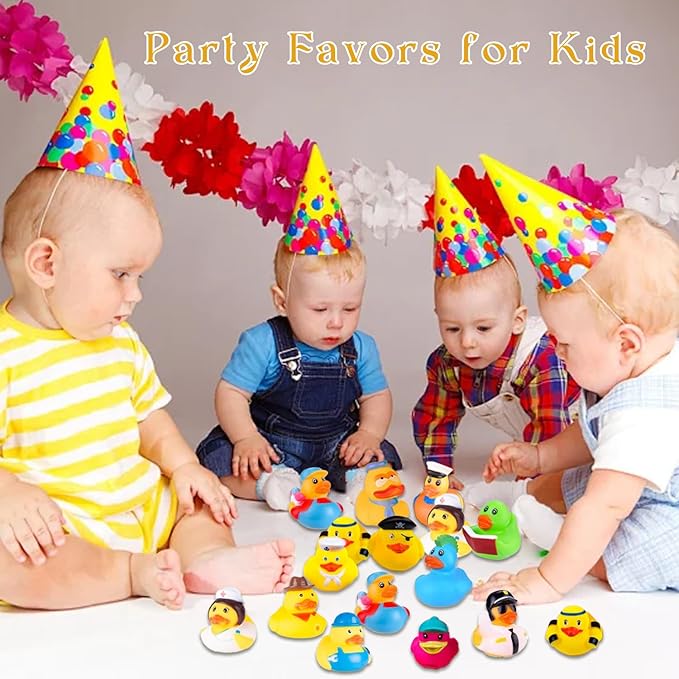 35 PCS Rubber Ducks, Random Assortment Ducks Bulk, 2 Inch Mini Rubber Duckies for Toddler Bath Toys, Kids Bath Pool Toys Birthday Gifts Party Favors