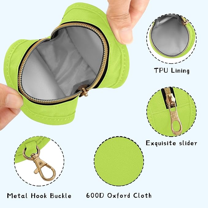 Neon Yellow Pacifier Holder Case Newborn Pacifier Storage Pouch for Boys Girls Easy Attach to Diaper Bag Portable Baby Essentials Container
