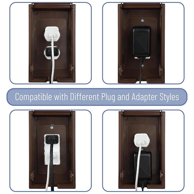 Bates - Baby Safety Outlet Cover Box, Brown, Outlet Covers Baby Proofing, Plug Covers for Electrical Outlets