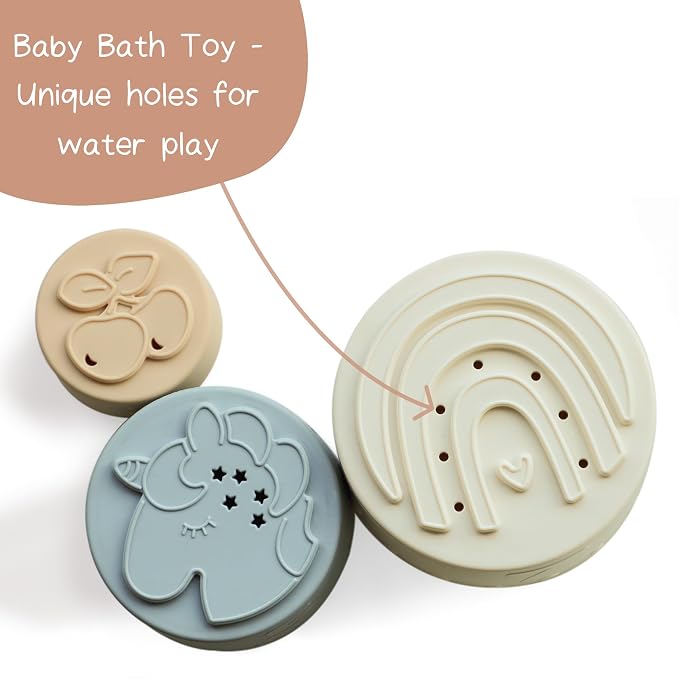 Moonkie Stacking Baby Toy, Eductional Soft Teething Toy with 7 Piece