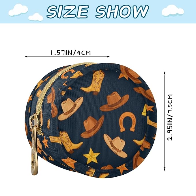 Western Cowboy Blue Pattern Pacifier Holder Case Newborn Pacifier Storage Pouch for Boys Girls Easy Attach to Diaper Bag Portable Baby Essentials Container